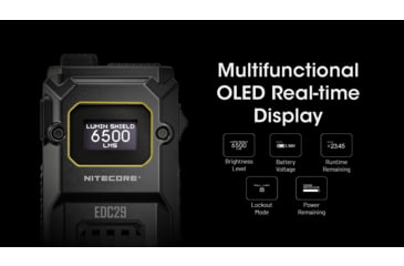 Image of Nitecore EDC29 6500 Lumen 2500 Li-Ion USB-C Rechargeable LED Flat EDC Flashlight