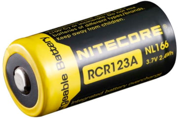 Image of Nitecore NL166 650mAh Rechargeable Li-ion RCR123A 16340 Battery, Yellow, 6952506490318