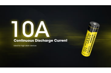 Image of Nitecore NL1840HP 4000mAh Rechargeable 18650 Battery, Black/Yellow, 6952506496402