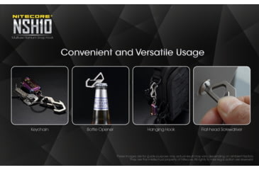 Image of Nitecore NSH10 Titanium Carabiner Multi-Tool, Silver, 6952506493692