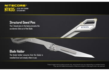 Image of Nitecore NTK05 Titanium Folding Scalpel Keychain Knife, 2.17in, TC4 Titanium Alloy, SIlver, 6952506493098