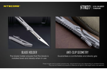 Image of Nitecore NTK07 Titanium Knife, 4.51in, Silver, 6952506494088