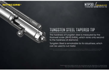 Image of Nitecore NTP30 Titanium Bidirectional Bolt Action Tactical Pen, Silver, 6952506492879