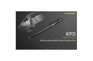 Image of Nitecore NTP31 Bolt Action Tactical Pen, Black, 6952506494149