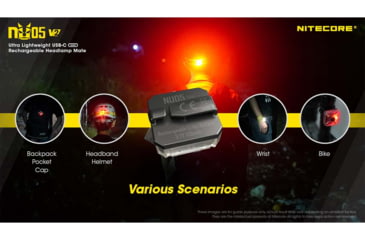 Image of Nitecore NU05 v2 High Performance LED Rechargeable Red White Safety &amp; Signal Light, White/Red, 40 Lumens, Black, 6952506407286