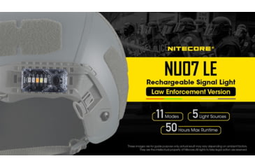 Image of Nitecore NU07 LE 5-Color Rechargeable Signal Light for Helmet or Molle, Black, 6952506406456