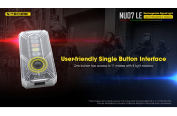 Image of Nitecore NU07 LE 5-Color Rechargeable Signal Light for Helmet or Molle, Black, 6952506406456