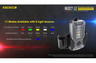 Image of Nitecore NU07 LE 5-Color Rechargeable Signal Light for Helmet or Molle, Black, 6952506406456