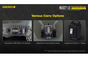 Image of Nitecore NU07 LE 5-Color Rechargeable Signal Light for Helmet or Molle, Black, 6952506406456