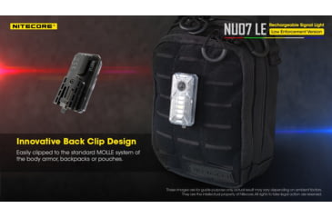 Image of Nitecore NU07 LE 5-Color Rechargeable Signal Light for Helmet or Molle, Black, 6952506406456