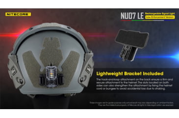 Image of Nitecore NU07 LE 5-Color Rechargeable Signal Light for Helmet or Molle, Black, 6952506406456