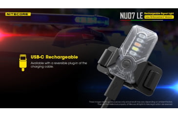 Image of Nitecore NU07 LE 5-Color Rechargeable Signal Light for Helmet or Molle, Black, 6952506406456