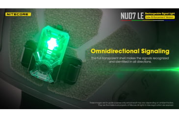 Image of Nitecore NU07 LE 5-Color Rechargeable Signal Light for Helmet or Molle, Black, 6952506406456