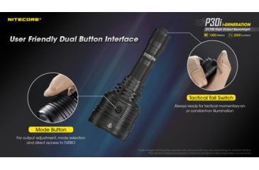 Image of Nitecore P30i 2000 Lumen 1093 Yard Long Throw Flashlight, Black, 6952506406562