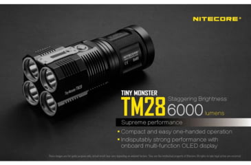 Image of Nitecore TM28 Tiny Monster 6000 Lumen Quad Ray Flashlight, Black, 6952506402953