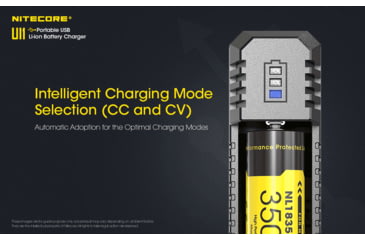 Image of Nitecore UI1 Single-Slot Intelligent USB Lithium-ion Battery Charger for 18650, 18350, 20700, 21700, Black, 6952506492916