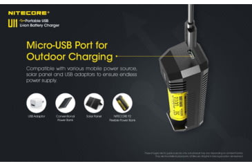 Image of Nitecore UI1 Single-Slot Intelligent USB Lithium-ion Battery Charger for 18650, 18350, 20700, 21700, Black, 6952506492916