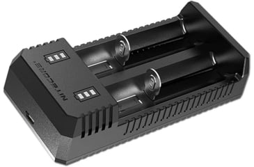 Image of Nitecore UI2 Dual-Slot Intelligent USB Lithium-ion Battery Charger for 18650, 18350, 20700, 21700, Black, 6952506492923