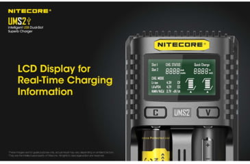 Image of Nitecore UMS2 Intelligent USB Dual-Slot Superb Battery Charger, Black, 6952506492817