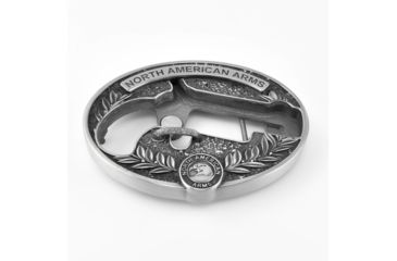 Image of North American Arms 1 1/8 Long Rifle Ova Ornate Belt Buckle w/ Secure Clip Release, Fits Belts 1 Inch to 1 1/2 Inch, Steel, NAABBO-L