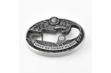 Image of North American Arms 1 1/8 Long Rifle Ova Ornate Belt Buckle w/ Secure Clip Release, Fits Belts 1 Inch to 1 1/2 Inch, Steel, NAABBO-L
