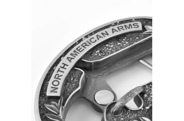 Image of North American Arms 1 1/8 Long Rifle Ova Ornate Belt Buckle w/ Secure Clip Release, Fits Belts 1 Inch to 1 1/2 Inch, Steel, NAABBO-L
