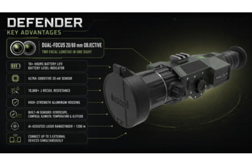 Image of NVECTECH Defender 660L 1.1-3.2x20-60mm Thermal Rifle Scope, Dark Green/Black, Defender 660L