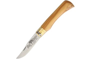 Image of OLD BEAR Large Folder Olive Wood Folding Knife,3.625in,AISI 420 Steel,Standard Edge,Satin,Olive,Wood Handle ANT930721LU