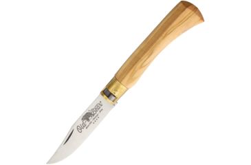 Image of OLD BEAR Medium Folder Olive Wood Folding Knife,3.25in,AISI 420 Steel,Standard Edge,Satin,Olive,Wood Handle ANT930719LU