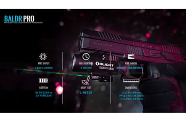 Image of Olight Baldr Pro 1350 Lumens LED Flashlight with Green Laser Sight