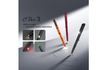 Image of Olight O Pen 3 EDC Pen with Tip and Clip Lights and Green Laser Pointer
