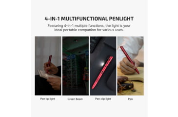 Image of Olight O Pen 3 EDC Pen with Tip and Clip Lights and Green Laser Pointer