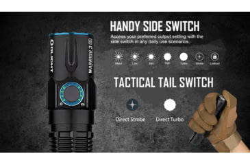 Image of Olight Warrior 3S Rechargeable Tactical LED Flashlight, White, 2300 Lumens, Black, FL-OL-WARRIOR3S-BK