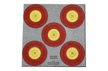 Image of Oncore Targets 5 Spot Outdoor Self-Healing Archery Target, Red/Yellow/Grey, Medium, ST-4