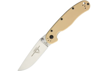 Image of Ontario Knife 8828 RAT II Linerlock Folding Knife, 3in Satin D2 Tool Steel Drop Point, Desert Tan G10 Handle, 8828DT