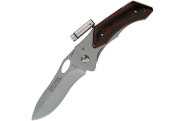Image of Ontario Knife Map Light Bead Blast Folding Knife, 4.5in Closed, 3.5in Bead Blast Stainless Blade, Stainless Handle, ON8805