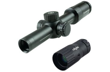 Image of Crimson Trace 3 Series Tactical Rifle Scope, 1-5x24mm, FFP, 30mm Tube, SR3-MIL Illuminated Reticle, Black, CTL-3105 w/ Trybe Optics Enhancer - Magnification Doubler