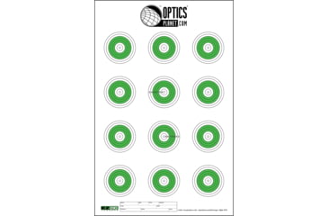 Image of OP Exclusive EZ2C Targets Style 27G, Small Bore Rifle 50 Feet. Green and Black Ink on High Quality White Paper, 25 Pack, EZ2CS27G