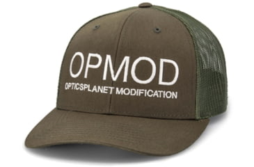 Image of OPMOD Trucker Hat Embroidered Logo, Dark Loden/Loden, OPM-Dark Loden/Loden