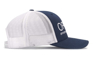 Image of OPMOD Trucker Hat Embroidered Logo, Dark Navy/White, OPM-Dark Navy/White