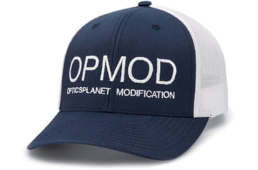 Image of OPMOD Trucker Hat Embroidered Logo, Dark Navy/White, OPM-Dark Navy/White