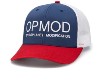 Image of OPMOD Trucker Hat Embroidered Logo, Lt. Navy/White/Red, OPM-Lt. Navy/Wht/Red