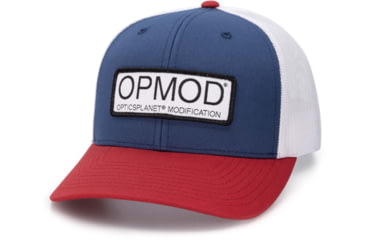 Image of OPMOD Trucker Hat Embroidered Patch, Lt. Navy/White/Red, OPMLt. Na/Red-Lt