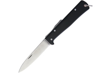 Image of OTTER-Messer 10436R Mercator Lockback Steel Blade Knife, 3.25in Satin SS Blade, Black SS Handle, Black, 10-436 RG R