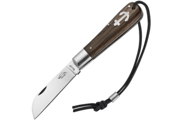 Image of OTTER-Messer 172ML Carbon steel Large Anchor Folder Folding Knife, 3.13in Carbon Steel Blade, Smoked Oak Handle, SS Bolster, Inlay Shield, Smoked, 172 M L