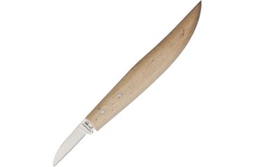 Image of OTTER-Messer Scraping &amp; Carving Knife Fixed Blade Knife, 1.75in, Carbon Steel, Standard Edge, Satin, Wood Handle OTT710H