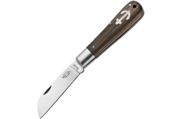 Image of OTTER-Messer Small Anchor Folder Smoked Oak Folding Knife, 2.75in Carbon Steel Blade, Smoked Oak Handle, SS Bolster, Inlay Shield, Smoked, 171 M L