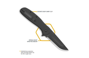 Image of Outdoor Edge Cutlery Razor VX2 Spring Assist Folding Knife, 3in, Black Japanese 420J2 Stainless Blade, Black G10 Handle, VX230BC