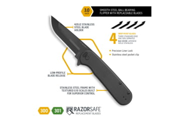 Image of Outdoor Edge Cutlery Outdoor Edge Razor Vx3 3 Folder Black G-10 Ss