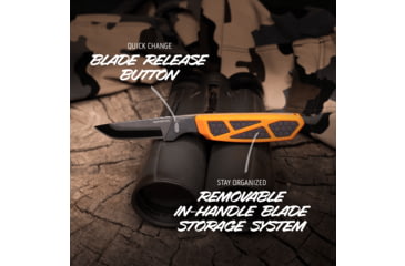Image of Outdoor Edge Cutlery RAZOR APX 2.5in Fixed Blade Knife, Titanium Coated Frame w/5 Blades, One Size, APX255C
